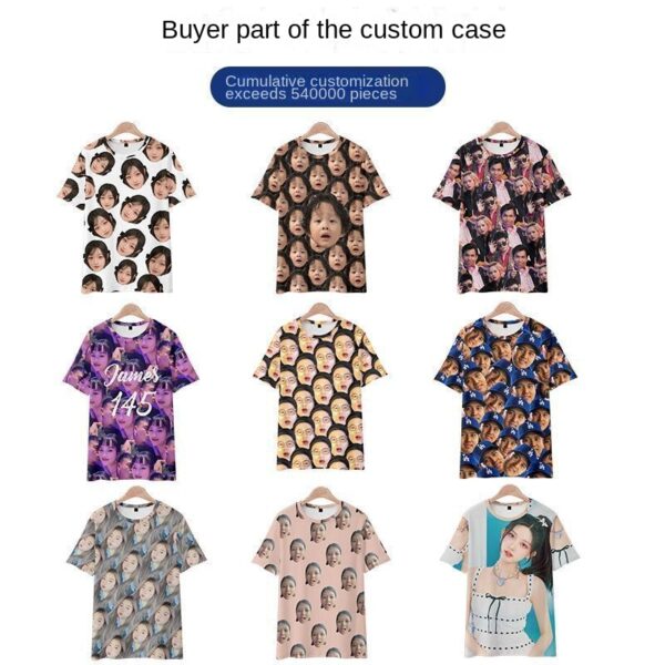 Private custom short sleeved T-shirt, shorts, socks (DIY birthday gift based on avatar photo) - 图片 12
