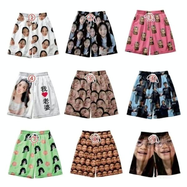 Private custom short sleeved T-shirt, shorts, socks (DIY birthday gift based on avatar photo) - 图片 8